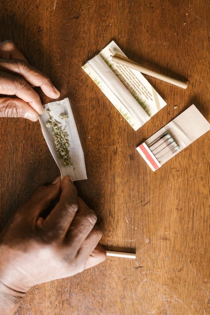 Person rolling a Joint of Weed